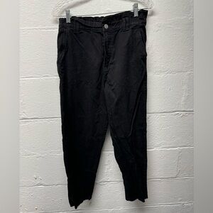 Stradivarius Cinched Waist Black Pants